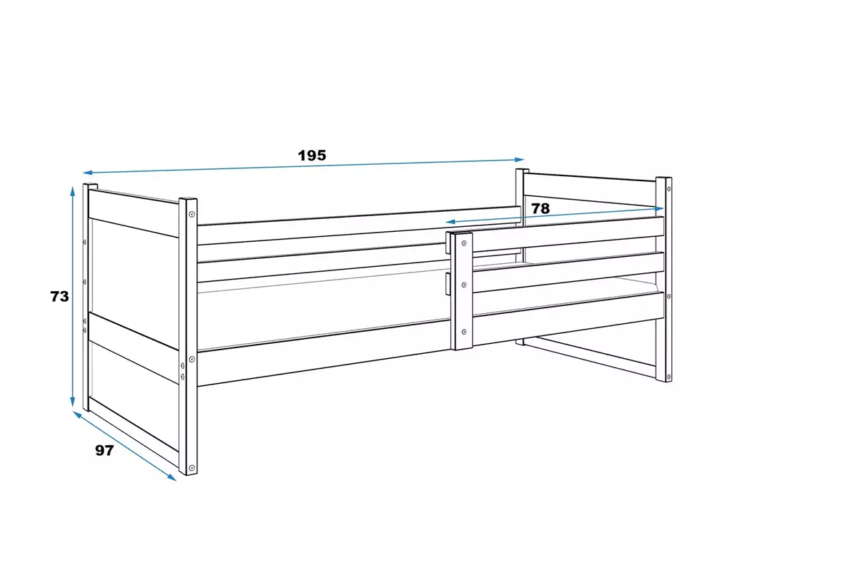 Dimensions et spécifications pour Lit ado simple Rico 90X190 avec matelas, gris/rose Dimensions et spécifications pour Lit ado simple Rico 90X190 avec matelas, gris/rose