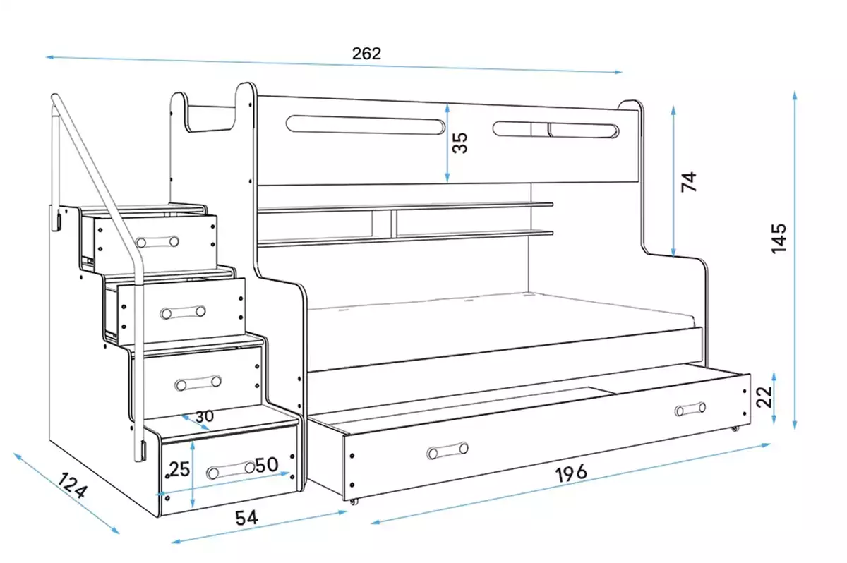 Dimensiuni și specificații pentru paturile de tineret, Max 3 120x200 cu saltea și sertar, alb Dimensiuni și specificații pentru paturile de tineret, Max 3 120x200 cu saltea și sertar, alb