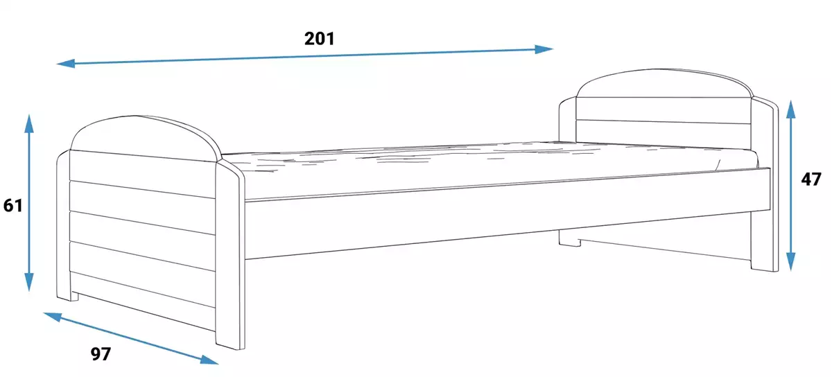 Dimensiuni și specificații pentru patul de tineret single lili 90x200 cu saltea, alb Dimensiuni și specificații pentru patul de tineret single lili 90x200 cu saltea, alb