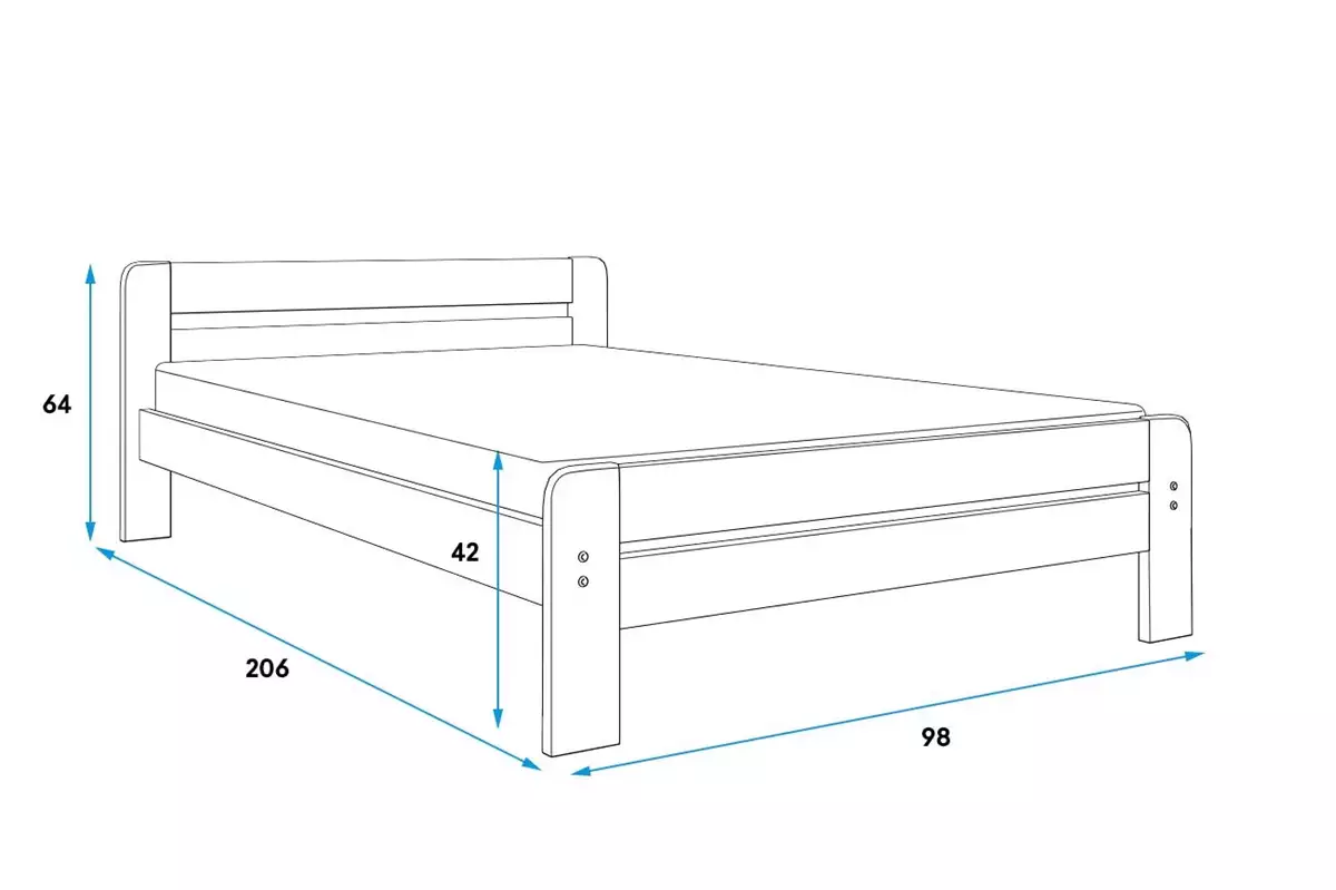 Dimensiuni și specificații pentru patul dormitorului Dallas 90x200, alb Dimensiuni și specificații pentru patul dormitorului Dallas 90x200, alb