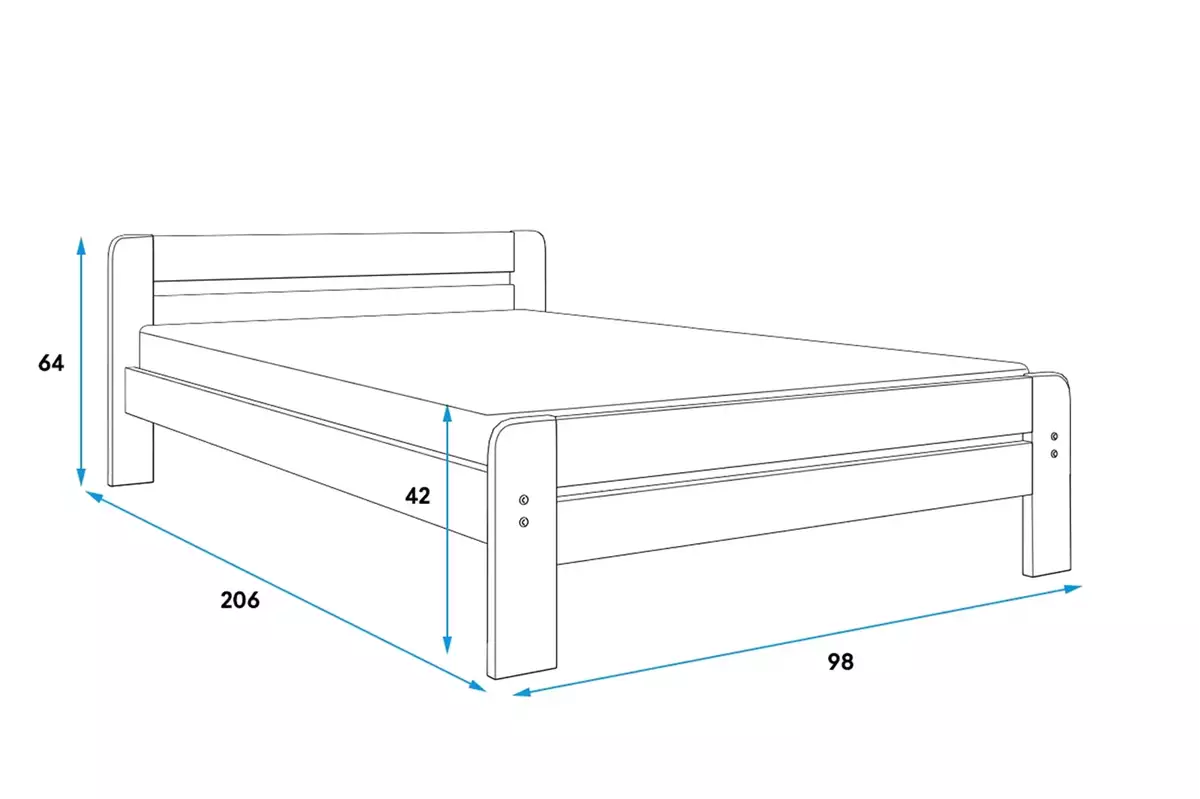 Dimensiuni și specificații pentru patul Dallas 90x200 cu saltea, alb Dimensiuni și specificații pentru patul Dallas 90x200 cu saltea, alb