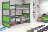 Pat supraetajat pentru tineri RICO 90X200, grafit/verde