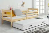 Pat extensibil pentru tineri ERYK 90X200 cu saltea și sertar, pin/alb