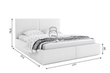 Pat tapițat pentru dormitor HILTON 160X200 cu container, alb
