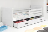 Pat single pentru tineri RICO 90X200 cu sertar, alb