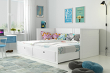 Pat dublu rabatabil pentru tineri HERMES 80X200 cu sertar, alb