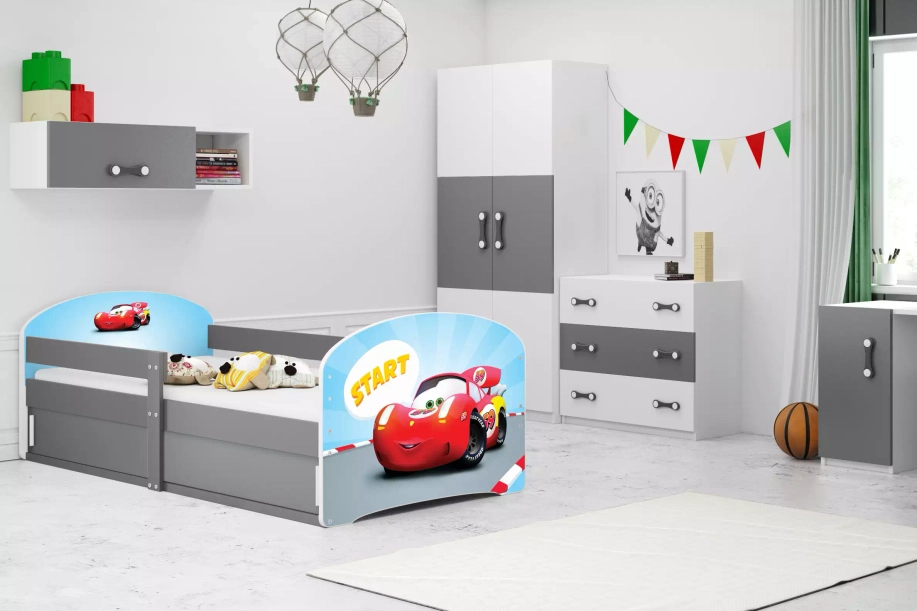 LUKI 1 80X160 pat single cu depozitare, Autko, grafit