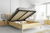 Pat din lemn 140x200 - pin continental cu cadru de ridicare
