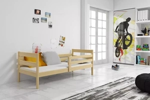 Patul ERYK 80X190 pentru tineri cu saltea, pin