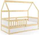 SMART 2 HOUSE pat single 80X160 cu depozitare, lemn natural