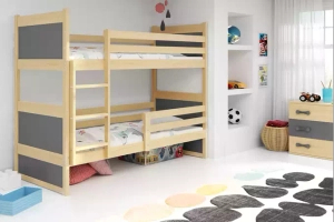 Rico pat supraetajat pentru adolescenți 90x190, pin/gri