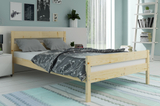 Pat dormitor Orbis 140X200 cu saltea, lemn natural