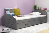 Pat single pentru tineri LILI 90X200 cu saltea și sertar, grafit