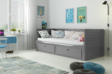 Pat dublu rabatabil pentru tineri HERMES 80X200 cu sertar, grafit