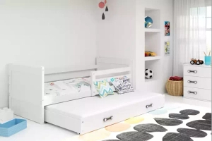 Rico teen pat trundle 90x190 cu sertar, alb