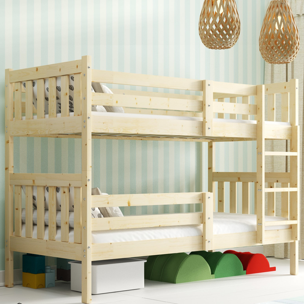 Pat supraetajat junior KACPER 90X190 cu saltea, pin