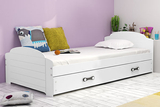 Pat single pentru tineri LILI 90X200 cu saltea și sertar, alb