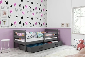 Pat ERYK 80X190 pentru tineri, cu saltea și sertar, grafit