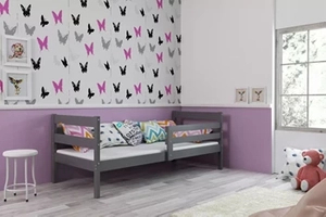 Pat pentru tineri ERYK 80X190 cu saltea, grafit