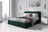 Pat tapițat pentru dormitor HILTON 120X200 cu cutie de depozitare, verde