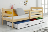 ERYK pat single pentru tineri 90X200 cu sertar, pin/alb