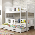 Pat cu baldachin KUBUŚ 90X200 cu sertar, alb