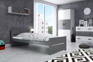 BARTEK pat single pentru tineri 90X200, grafit
