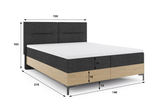 Pat continental 140x200 cu container și saltele de stejar Imperial