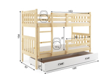 Pat supraetajat junior KACPER 90X190 cu serta, pin/alb