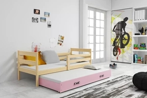 Pat extensibil pentru tineri ERYK 80X190 cu sertar, pin/roz