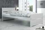 BARTEK pat single pentru tineri 90X200 cu saltea, alb
