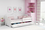 Julia pat single 80X160 cu sertar, alb