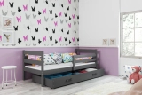 Pat pentru tineri ERYK 90X200 cu saltea și sertar, grafit