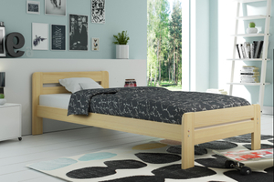 Pat dormitor DALLAS 140X200 cu saltea, pin