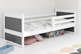 Pat single pentru tineri RICO 80X190 cu saltea, alb/grafit