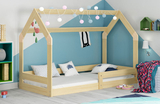 Pat simplu pentru copii DOMEK 1 80X160, pin