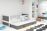 RICO 90X200 pat extensibil pentru tineri cu saltea și sertar, alb/grafit