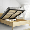Pat din lemn 140x200 - pin continental cu cadru de ridicare