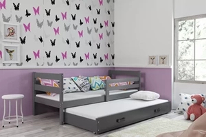 Pat extensibil pentru tineri ERYK 90X200 cu sertar, grafit