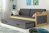Pat extensibil pentru tineri DAWID 90X200 cu saltea și sertar, pin/grafit