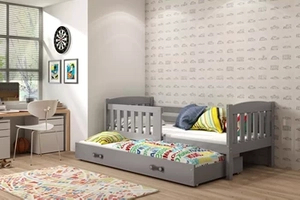 Pat extensibil pentru tineri KUBUŚ 90X200 cu sertar, grafit