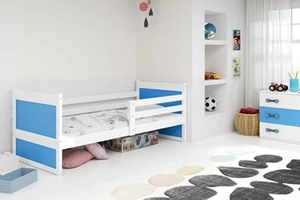 RICO pat single pentru tineri 80X190 cu saltea, alb/albastru