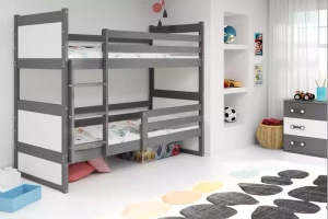 Rico pat supraetajat pentru adolescenți 90x190, gri/alb