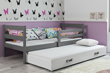 ERYK 80X190 pat extensibil pentru tineri cu sertar, grafit/alb