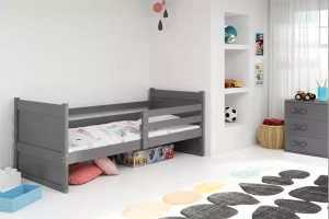 Rico pat single pentru adolescenți 90x190, gri