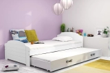 Pat extensibil pentru tineri LILI 90X200 cu sertar, alb