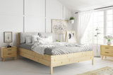 Pat din lemn 140x200 - pin continental cu cadru de ridicare