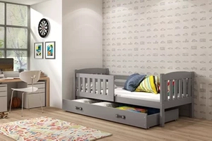 KUBUŚ 80X160 pat single cu saltea și sertar, grafit