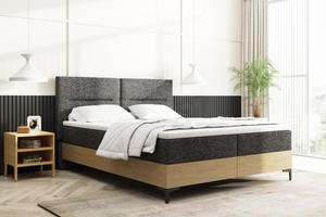 Pat continental 140x200 cu container și saltele de stejar Imperial
