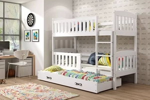 Pat cu baldachin KUBUŚ 90X200 cu sertar, alb